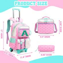 Backpack With Wheels For Girls Rolling Letter Backpack Cute Carry On Backpack Kids Luggage With Crossbody Bag And Pencil Case For Elementary Student - Children's Rolling Bags - View 3