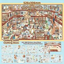 Pegatinas de escena de ciudad 3D, adecuadas para la gestión de inventario de la tienda, la gestión de la tienda y las pegatinas de escena de almacenamiento, pegatinas decorativas de collage, regalo de alivio del estrés DIY (se pueden usar para diarios), pegatinas de papelería divertidas, pegatinas de collage y álbum de recortes DIY - Varios estilos - Ver 10