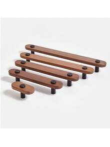 Long Solid Wood Furniture Handle Minimalist Natural Wood Style Kitchen Wardrobe Drawer Pull Furniture Hardware Accessory - Multicolor - View 8