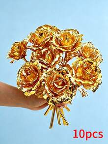 Sparkling Eternal Crystal Rose Bouquet 1pc/3pcs/5pcs Set - Realistic Plastic Roses With Exquisite Pink Tint, Perfect Gift For Couples, Suitable For Weddings, Valentine's Day, Anniversaries, Party Holiday Decor, Reusable - Multicolor - View 37