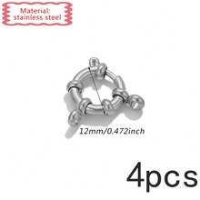 4Pcs Gold Silver Stainless Steel Spring Ring Clasps, Multi Size Sailor Clasp Connectors For DIY Bracelet Necklace Jewelry Making Findings - Spring Buckle - View 7