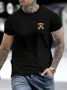 Camiseta estampada de moda para hombres - Gris Claro - Ver 8