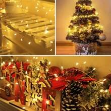 6m-75m LED Cluster String Lights, Silver Copper Wire, Christmas Wreath Lights, Birthday Home New Year Christmas Tree Garden Party Decoration Lights - EU F Type Plug(220-240V) - View 4