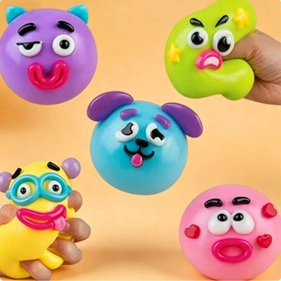 新款 Smushers Squishy-Curiosities 狗臉捏捏玩具，柔軟慢回彈壓力舒緩玩具，緩解壓力與焦慮，可愛狗臉感官指尖玩具，成人焦慮舒緩
