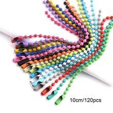Hot Selling 120Pcs 10cm Color Painted Iron Ball Chain Round Disc Tag Chain DIY Kuka Pendant Bag Keychain Accessories - 10cm Round Bead Iron Chain - View 10