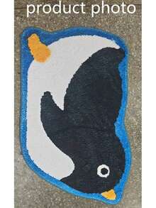 1pc Sliding Penguin Shaped Floor Mat, Decorative Rug, Bedroom Decor, Floor Mat, Carpet, Home Decor, Living Room Rug, Small Living Room Rug, Bedroom Rug, Living Room Home Decor, Outdoor Rug, Washable Carpet - Multicolor C - View 3