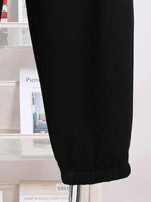 Bộ áo hoodie tay dài in chữ và quần dài thể thao phong cách thường ngày cho bé trai tuổi teen - Đỏ - Xem 5