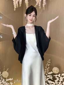 1pc Fashion French Style Sun Protection Cover Up, Premium Sheer Summer Bolero Vest, Outerwear Shawl Cover-Up For Camisole Dress - Multicolor - View 9
