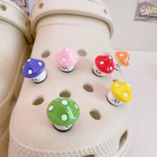 12pcs Cute 3D Mushroom Character Shoe Charms, DIY Shoe Accessories, Multi-Functional Shoe Clips For Garden Shoes, Sandals, Slippers, Beach Bags, Perfect Birthday Party Gift - Multicolor - View 6