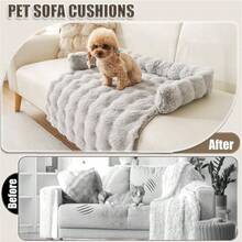 Cama para Perros, mullida, Cama para Gatos, Manta para Perros con Borde, Lavable, Cama para Mascotas, Camas para Perros, Antideslizantes, sof para Gatos, Nido para Gatos y Perros - Gris claro-1 - Ver 7