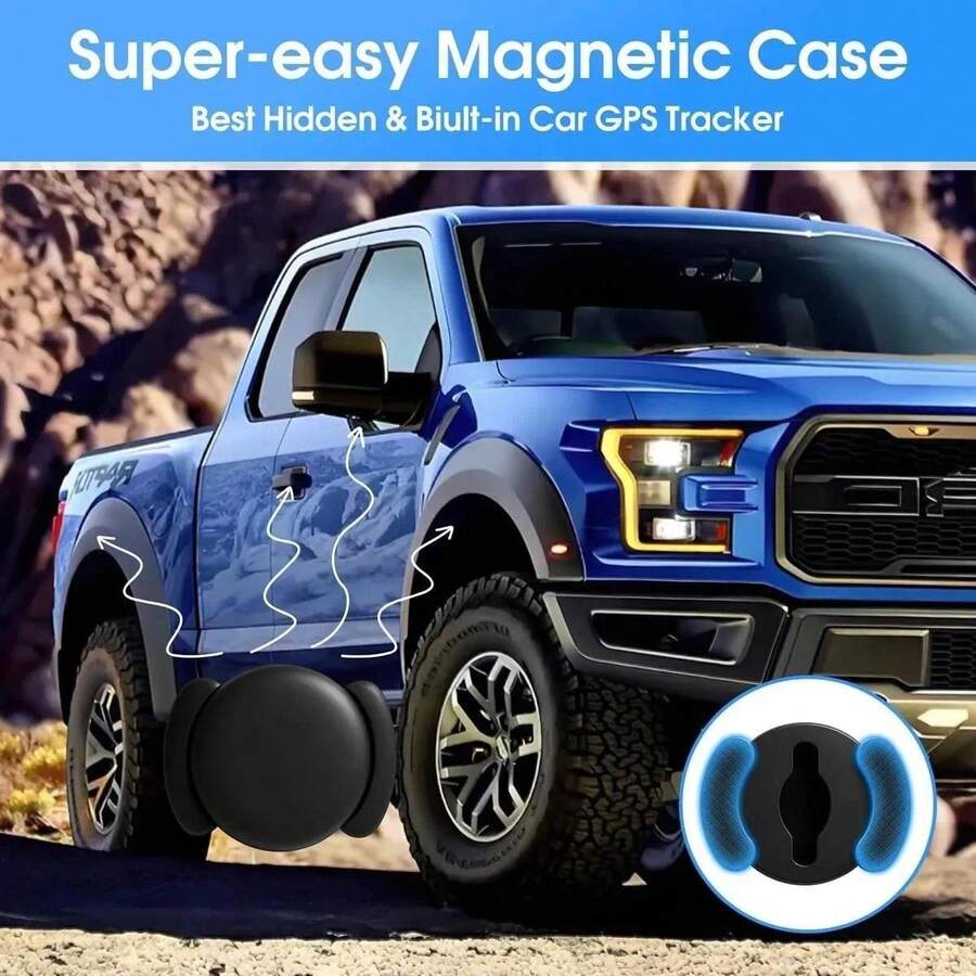 Magnetic GPS Tracker For Cars - Mini Locator 2 Pieces - Black - View 1