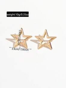 1 Pair Asymmetrical Round Stud Earrings, Niche Design Hoop Earrings, Luxury High-End Women's Jewelry - Geometric Earrings - View 5