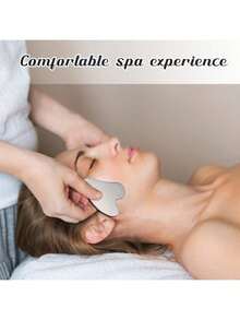 1pc Stainless Steel Heart-Shaped Facial Massage Tool, Portable Muscle Relaxation Massage Board, Stainless Steel Facial Gua Sha Tool, Facial Massage Tool, Soft Metal Gua Sha Tool For Reducing Facial And Body Puffiness, Beauty Gua Sha Tool For Body, Eye And Neck Massage, Valentine's Day Gift, Holiday Supplies, Massage - View 2