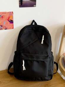 1pc Back To School Large Capacity Casual Versatile Solid Color Backpack, Minimalist Solid Color Multi-Functional Student Backpack, Suitable For Daily Use, Outings, Travel, Exclusive Use. Birthday Gift. - Multicolor - View 5