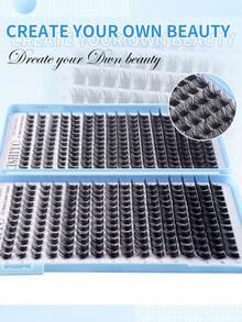 384/640/544簇混合睫毛接種套組，長度9-18mm，厚度0.07mm，C/D捲度，仿真貂毛材質，豐盈且捲翹，適合DIY睫毛接種，適合日常或戶外妝容 - DD - 查看 6