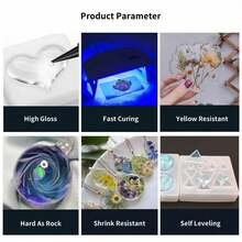 1000g/500g/100g UV Resin, High Hardness, Ultra-Transparent, Low Odor, Non-Yellowing, Bubble-Free, Pre-Mixed, Fast-Drying, Suitable For Jewelry Making, DIY Crafts, Coating - UV Resin - View 7