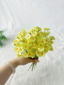 6/12/24件人造菊花，頂級洋甘菊向日葵，10英寸仿真菊花戶外植物，花瓶中心裝飾桌飾，DIY居家派對，春季野花婚禮菊花派對裝飾（白色）洋甘菊，攝影小配件裝飾花束，場景裝飾，戶外露台裝飾 - 黃色雛菊 - 查看 6