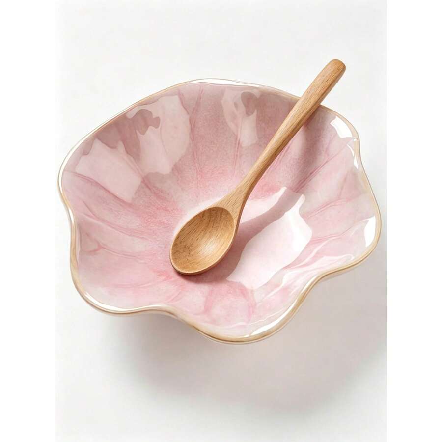 優雅蓮花陶瓷湯匙架,適用於爐灶,優雅烹飪器具架,耐熱器具架,檯面展示,婚禮、喬遷之喜等理想禮物 - 彩色 - 查看 1