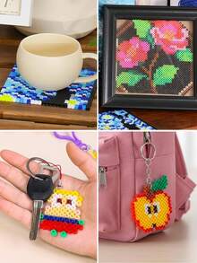 Colorful Perler Beads Set, Jewelry Making Materials, Handmade Bead Puzzle, DIY Perler Beads Kit With Tools, Keychain Handmade Materials - Perler Beads - View 4
