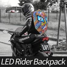 Rider/Biker Backpack LED Backpack Display Backpack Expandable Storage Helmet Motorcycle Backpack Cyberpunk Style Motorcycle Rider Backpack LED Display Bag Released For Motorcycles, Customizable Smartphone-Operated LED Design For Unlimited Creativity - View 2