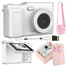New CCD Digital Camera For Photography, Auto Focus, Upgraded 48MP 1080P Vlogging Camera, 2.4-Inch 180° Flip Screen, 4x Zoom, Portable Travel Camera For Beginners, Includes 32GB Card, Portable Camera, Birthday Christmas Gift For Boys And Girls (Pink), 600mAh - View 25