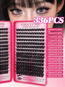 336/392 Clusters 10-18mm Fluffy Cluster False Eyelashes Set, Dense Voluminous Eyelash Extensions, Soft 3D Single Cluster False Eyelashes, Anime Cartoon Japanese Korean Style, Natural Ultra Lightweight, Includes DIY Eyelash Glue And Closure - Multicolor - View 5