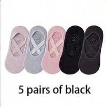 1/2/4/5/6/8 Pairs Women's Socks, Boat Socks, Short Tube Yoga Socks, Silicone Non-Slip Dance Sports Indoor Pilates Floor Fitness Socks - Multicolor - View 19