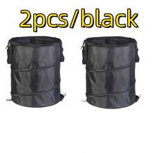 1pc Black Portable Foldable Trash Can, Oxford Cloth Garden Bucket, Outdoor Camping Tent Trash Can, Foldable Gardening Equipment For Collecting Leaves, Yard Waste, Lawn Debris, Patio Cleaning, Suitable For Summer Camping, BBQ, Picnic, Road Trip, Independence Day - Multicolor - View 6