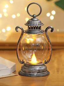 1pc Battery Powered Round LED Flameless Candle Lights Electronic Flameless Candles Holiday Candles With Water Drop Lamp Core, Dual-Use Decorative Candles Night Light For Dinner Decor Proposal Wedding Party Bedroom Home Tabletop Hanging Decor - Huang Guang - View 9