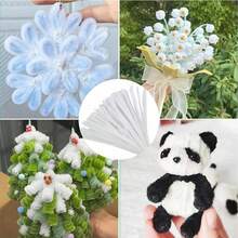 White Encrypted Pipe Cleaner Sticks, Creative Handmade DIY Party Decoration, Includes Iron Wire Buds, Suitable For Classroom Decoration, Office Supplies, World Cup Handmade Decoration, Home Decor, Graduation Gifts, Friends Gifts - Multicolor - View 7