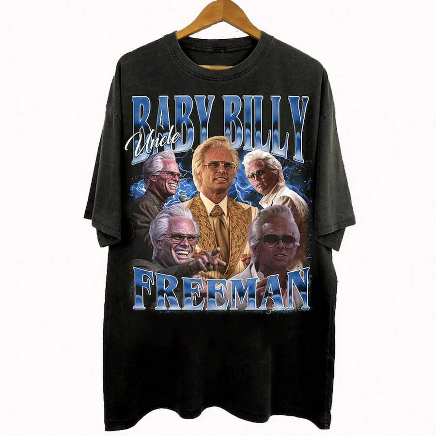 90s Retro Bootleg Style "Uncle Billy The Kid" T-Shirt, Billy The Kid Unisex T-Shirt - 黑色 - 查看 1