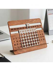 Nuevo Calendario Perpetuo de Madera Calendario de Escritorio Mensual Decoración - Multicolor - Ver 6