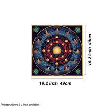 1 Stück mystische Astrologie Tischdecke in Dunkellila mit goldenen Sternzeichen-Konstellationen, Tarot, Ritual, Meditation, Kristallheilung, Partydekoration - Schwarz - Übersicht 4