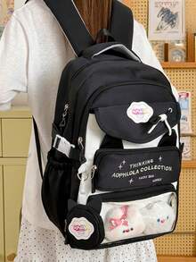 New Back To School & Graduation Season Elegant Cute Fashion Versatile Couple Travel Large Capacity Multifunctional Backpack (Accessories Not Included) - Multicolor - View 5