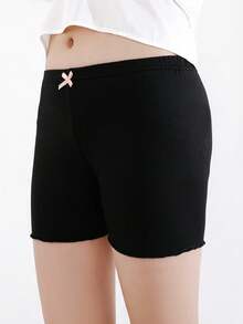 4pcs Girls Pure Black Butterfly Modal Safety Shorts, Breathable Casual, Suitable For Layering Under Skirts And Daily Play, All Season Wear, Back To School Essential - Multicolor - View 8