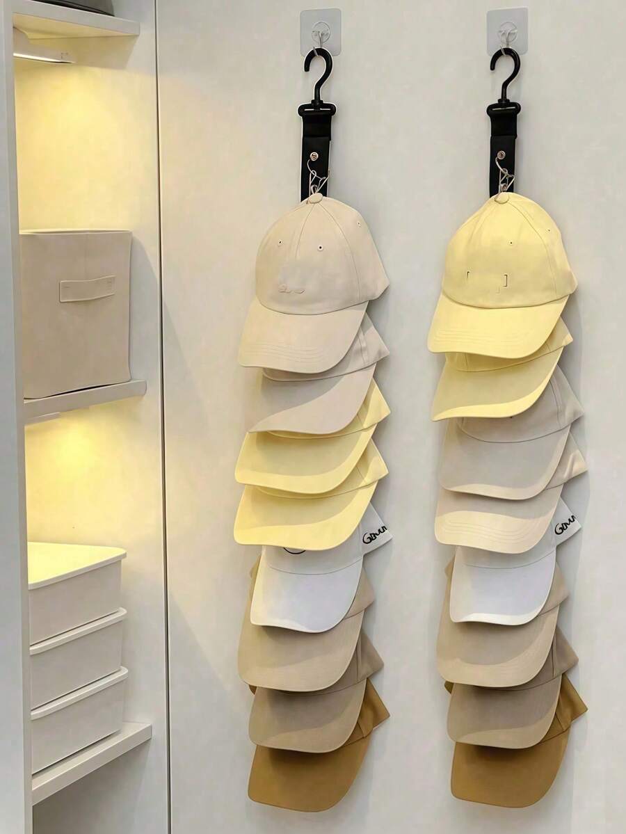 This Wardrobe Hanging Hat Rack Features A 360° Rotating Design With Clips, Saves Space Vertically, Suitable For Walls, Behind Doors And Room Decoration - Multicolor - View 1
