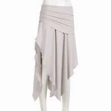 Falda elegante de unicolor con abertura en la cintura, primavera - Albaricoque - Ver 7