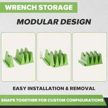 Modular Wrench Organizer Wrench Holder - Wrench Tool Organizers For Tool Drawer Storage, Wrench Storage Set With Metric And SAE Label, Wrench Rack Tool Gift For Professional Mechanics Men - Green - View 3