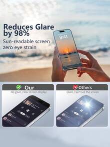 Gorilla Hero 2 piezas, Protector de pantalla de vidrio templado mate de alta definición, cobertura de pantalla completa, tacto sensible, resistente a arañazos, protección de alta resistencia 9H, instalación fácil sin burbujas, capa oleofóbica electrochapada con fuerte anti-huellas, resistente al agua, fácil de limpiar. Adecuado para metro, oficina, tacto suave. Compatible con iPhone 17 Pro Max/17E/16 Pro Max/17 Pro/17/16/15/14/13/12/Mini/11 - Negro - Ver 6