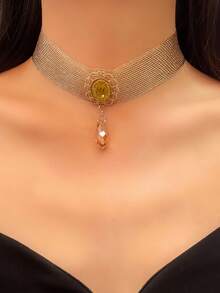 1 buah Kalung Choker Lolita Musim Semi/Panas, Tali Leher Gaya Gothic, Cocok untuk Dipakai di Hari Valentine dan Sebagai Hadiah untuk Teman - Emas - View 5