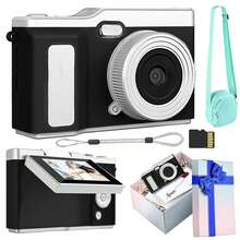 New CCD Digital Camera For Photography, Auto Focus, Upgraded 48MP 1080P Vlogging Camera, 2.4-Inch 180° Flip Screen, 4x Zoom, Portable Travel Camera For Beginners, Includes 32GB Card, Portable Camera, Birthday Christmas Gift For Boys And Girls (Pink), 600mAh - View 22