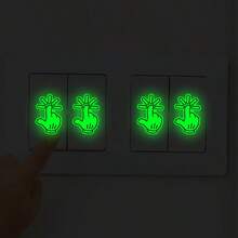 螢光貓爪牆貼，自黏式 PVC，易於安裝。可愛發光貼紙，適用於開關、臥室、兒童房和嬰兒房 - 綠色 - 查看 10