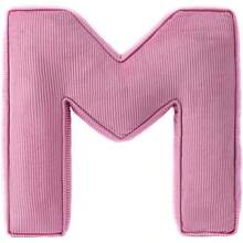 Almohada de felpa con letra rosa, almohadas decorativas con forma de letra inicial de pana, almohadas de letras del alfabeto inglés de la A a la Z para decoración de sofá, recámara, sala de estar (S) - E - Ver 14