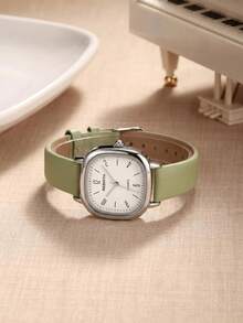 1pc Women's Leather Belt & Quartz Wrist Watch, Fashionable Versatile For Daily Wear - one-size - View 5
