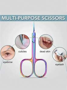 1pc Cuticle Scissors, Nail Tool, Stainless Steel Curved Blade, For Eyebrows, Eyelashes, Dry Skin, Multi-Functional Small Scissors, Suitable For Nails, Eyebrows, Eyelashes, Dry Skin, Curved Blade Design, Nail Supplies, Nail Tools, Manicure Tools, Back To School, Manicure, Nail Tools, Nail Sticker Tools - Multicolor - View 5