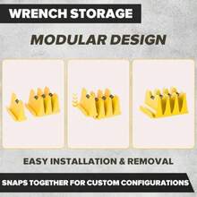 Modular Wrench Organizer Wrench Holder - Wrench Tool Organizers For Tool Drawer Storage, Wrench Storage Set With Metric And SAE Label, Wrench Rack Tool Gift For Professional Mechanics - Yellow - View 4