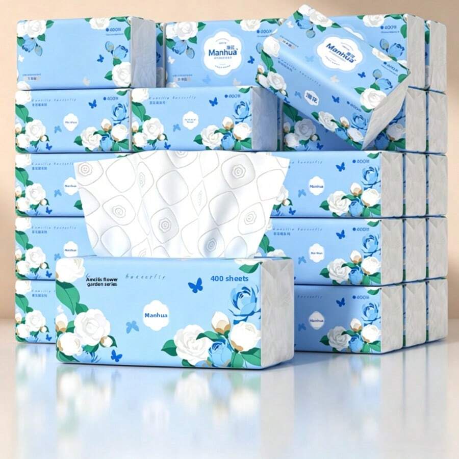 2 Pak Isi 800 Lembar Handuk Kertas Dapur Tebal 5 Lapis Bertekstur Timbul, Daya Serap Tinggi, Tisu Wajah Tahan Lama, Cocok untuk Dapur, Kamar Mandi, Rumah, Perjalanan, Kantor dan Asrama, Desain Elegan - tisu wajah - View 1