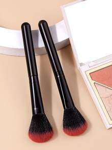 2 PIEZAS Brochas Profesionales Esponjosas para Rubor,Color Construible&Difuminable,Perfecto para el Maquillaje Diario,Ligero&Cómodo de Usar - Negro - Ver 2