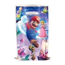 10pcs Super Mario Disposable Plastic Gift Bags, 16.5 * 25cm Game Theme Snack Bags, Birthday Party Supplies, Suitable For Holiday Party, Birthday Gift, Anniversary - Multicolor - View 4