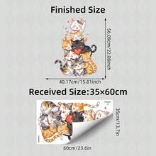 1Pc Cute Cartoon Cats Peekaboo Wall Sticker | Funny Animal Decals For Kids Room Decor | Easy To Apply Vinyl Art For Door & Home - Multicolor - View 12